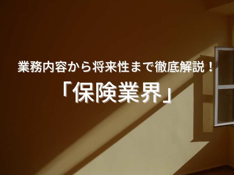 業務内容から将来性まで徹底解説！「保険業界」