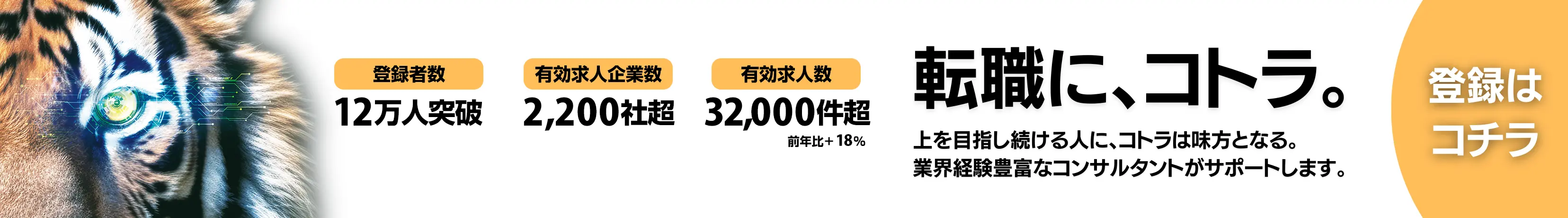 ハイクラス転職なら、コトラ。登録者数12万人突破 有効求人企業数2,200社 有効求人数23,000件 会員登録(無料)