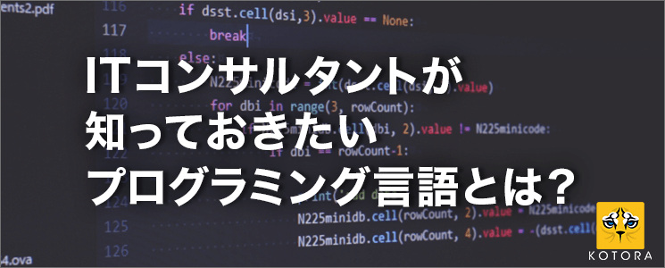 ITコンサルタントが知っておきたいプログラミング言語とは？