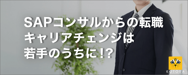 SAPコンサルからの転職 キャリアチェンジは若手のうちに！？