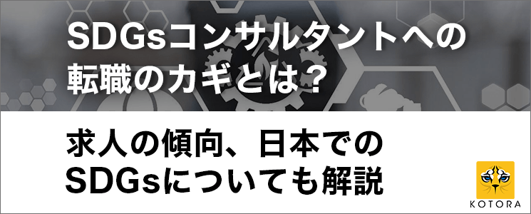 SDGsコンサルタントへの転職のカギとは？求人の傾向、日本でのSDGsについても解説